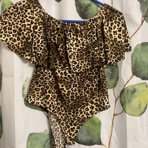Leopard off shoulder bodysuit